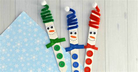 Craft Stick Snowman Craft - The Resourceful Mama