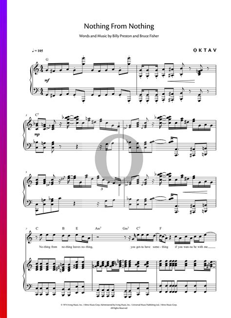 Nothing From Nothing (Billy Preston) Piano Sheet Music - OKTAV