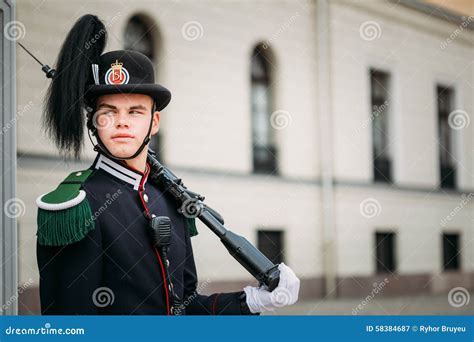 Royal Guard Guarding Royal Palace in Oslo, Norway Editorial Photography - Image of security ...