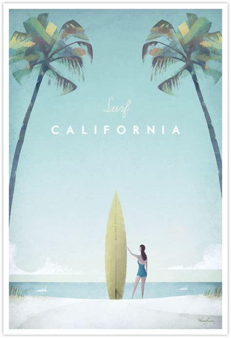 California Vintage Surf Poster | TRAVEL POSTER Co.