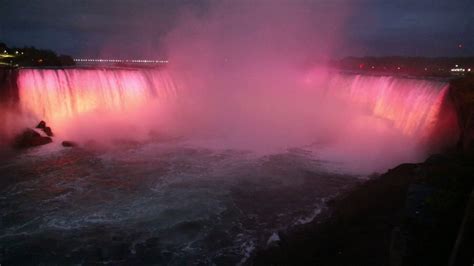 Niagara Falls at night- Horseshoe, on Canadian side - YouTube