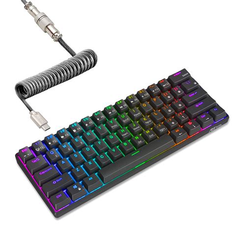 Buy RK ROYAL KLUDGE RK61 60% Mechanical Keyboard with Coiled Cable, 2.4Ghz/Bluetooth/Wired ...