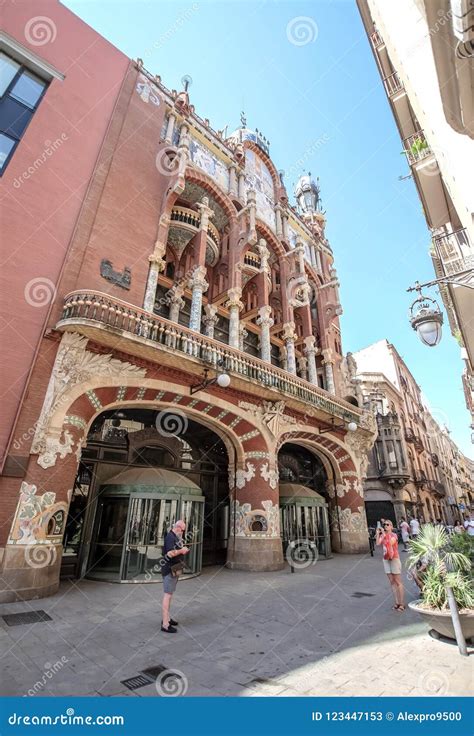 Palace of Catalan Music editorial stock photo. Image of curved - 123447153