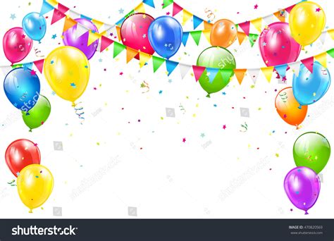 Happy Birthday Background Set Colorful Balloons Stock Illustration 470820569 | Shutterstock