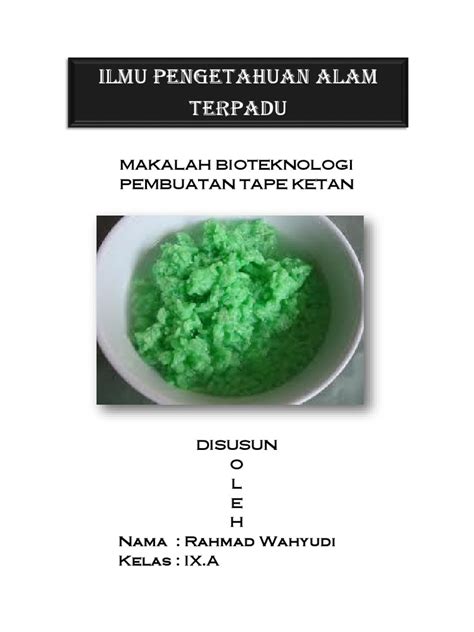 LAPORAN BIOTEKNOLOGI PEMBUATAN TAPE KETAN