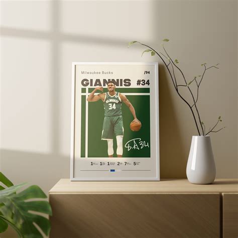 Giannis Antetokounmpo Poster Milwaukee Bucks NBA Fans NBA - Etsy