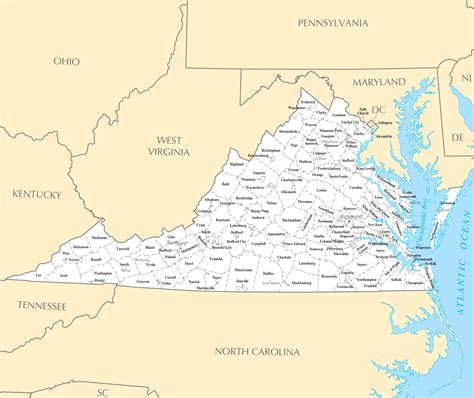 Virginia Cities And Towns • Mapsof.net