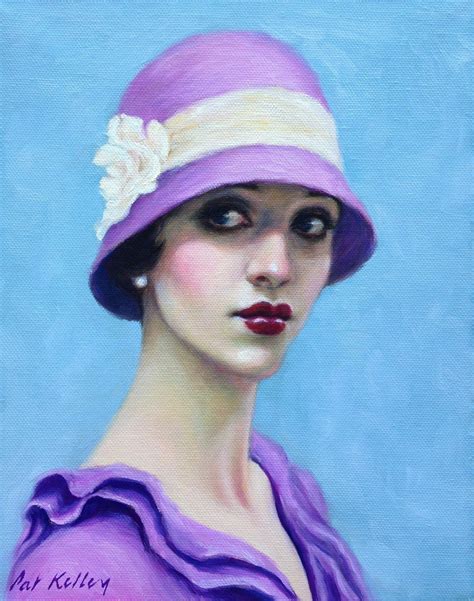 Portrait of a Flapper in a Cloche Hat, Original Oil Painting, Beautiful Woman, 1920's, Vintage ...
