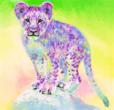 Rainbow Lion Cub Digital Art by Jane Schnetlage - Fine Art America