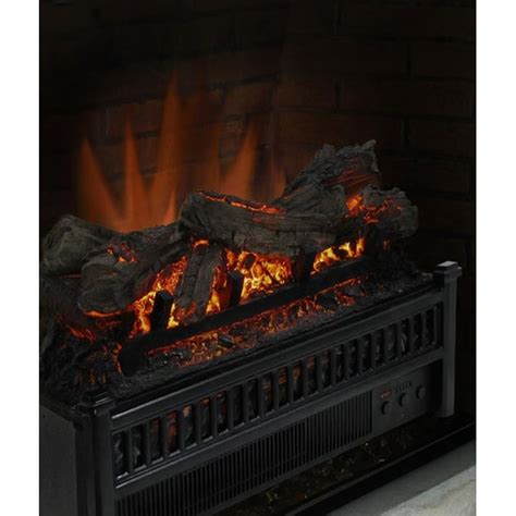 Pleasant Hearth 23-in W 4,600-BTU Black Electric Fireplace Logs with Heater and Thermostat and ...