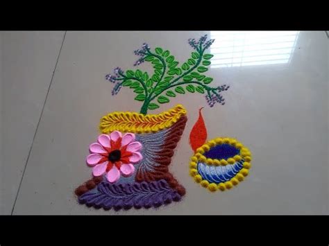 TULSHI VIVAH SPECIAL rangoli design made by Jyoti Raut Rangoli - YouTube