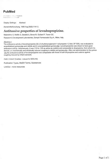 (PDF) Antitussive properties of levodropropizine