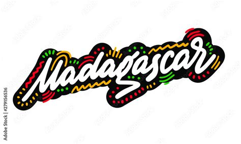 Madagascar. Hand-written text, typography, calligraphy, lettering ...