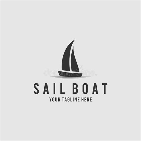 Minimalist Sail Boat - Vector Logo Template Concept Illustration. Ship ...