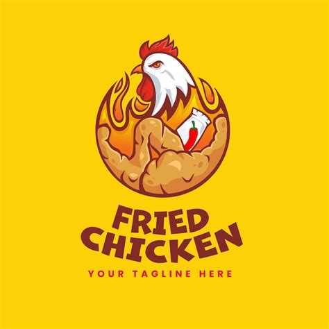 Free Vector | Hot Fried Chicken Logo