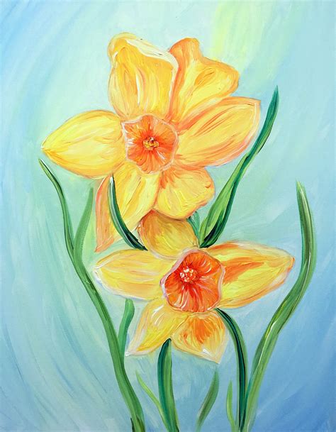 Spring Daffodil | Sip and Paint Carolina Beach