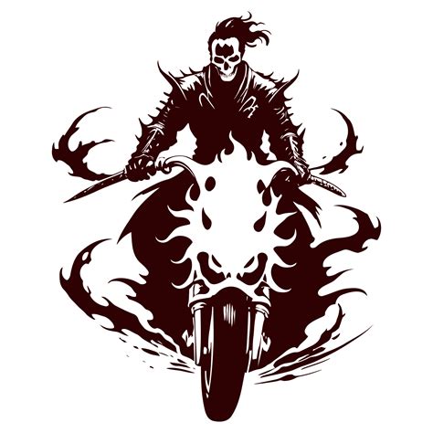 AI generated ghost rider with burning bike illustration 36431343 PNG