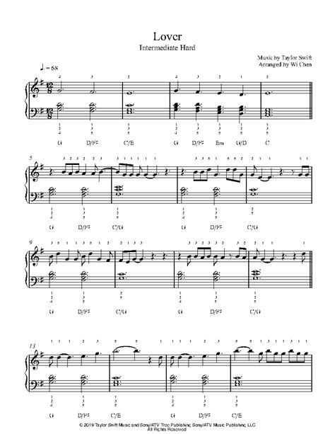 Lover by Taylor Swift Sheet Music & Lesson | Intermediate Level