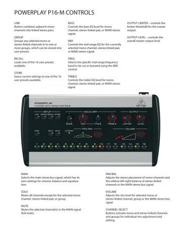 Behringer POWERPLAY P16-M Setup Manual | Manualzz