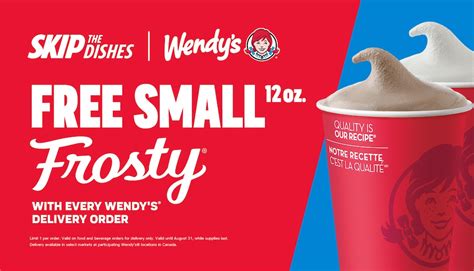 Get a FREE Frosty® with every Wendy's® order on SkipTheDishes this ...