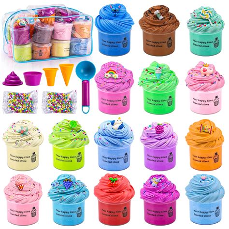 Buy 16 Packs Soft Butter Slime Kits for Girls and Boys, DIY Soft Slime Toy, Stretchy and Non ...