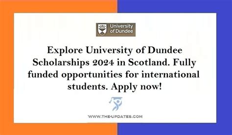 University of Dundee Scholarships 2024 in Scotland