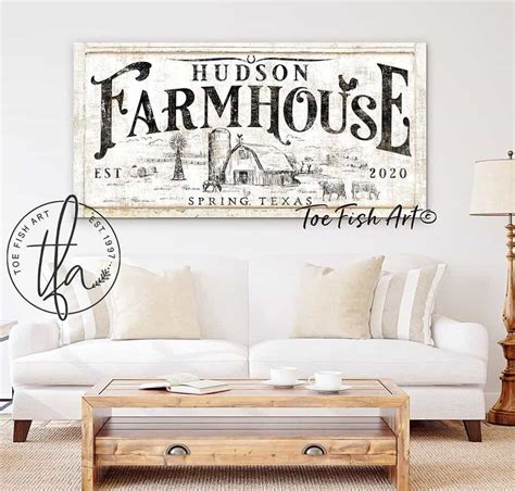 Farmhouse Family Name Personalized Sign by ToeFishArt