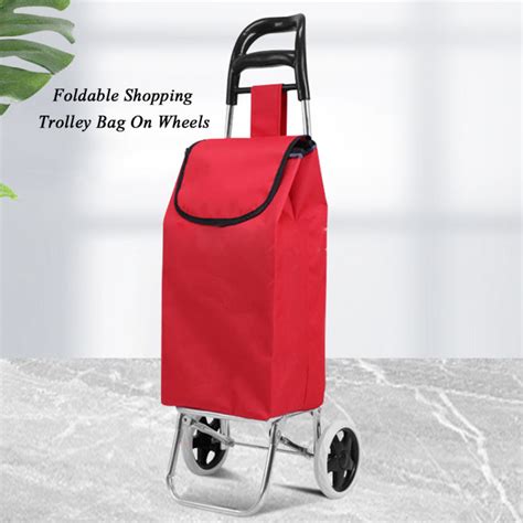 Foldable Shopping Trolley Bag On Wheels Push Tote Cart Carts Trolley Bag Basket Luggage Wheels ...