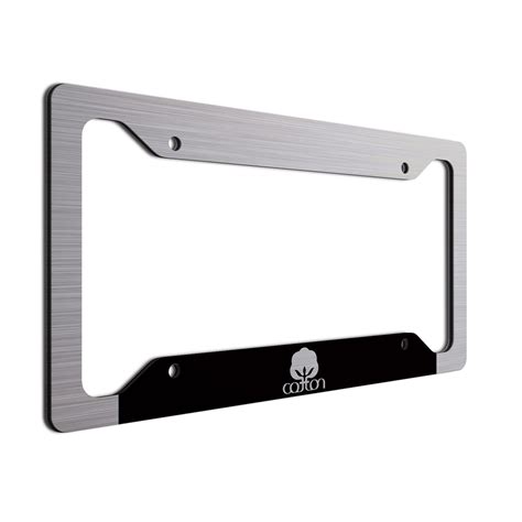 Seal of Cotton Car License Plate Frame Cotton License Plate Frame Brushed Aluminum ACM. Perfect ...