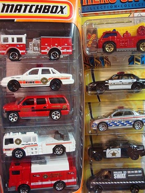 Amazon.com : Matchbox Emergency Vehicle Collection: 5 Pack Fire Rescue, Subaru Imprenza Police ...