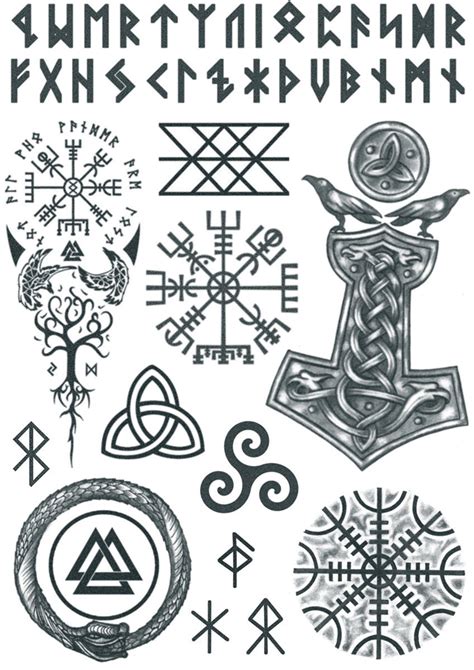 Viking Tattoo Set 2 Norse Tattoos / Viking Temporary Tattoo - Etsy