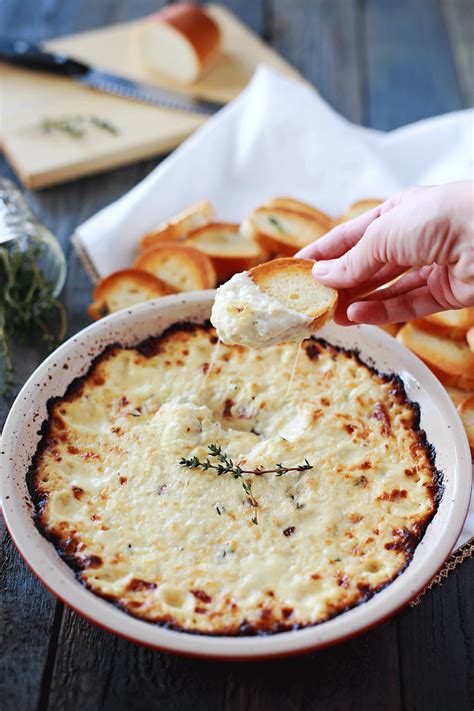 Melted Onions, Thyme, and Bacon Gruyere Cheese Dip | Tangled with Taste