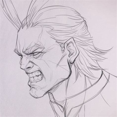 All might. | Angry expression, Male face drawing, Sketches