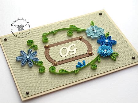 50th Anniversary Card - floral card made in quilling technique.