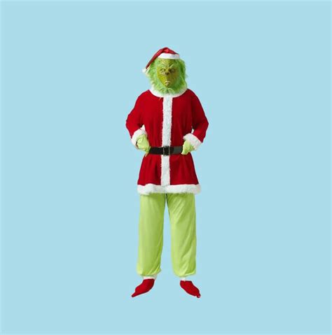 Santa Claus Grinch Costume Set Christmas Party Prom Adult Costume Role ...