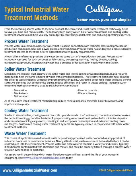 Typical Industrial Water Treatment Methods by Culligan Industrial Water ...