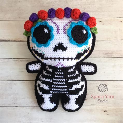 Sugar Skull Amigurumi Free Crochet Pattern • Spin a Yarn Crochet