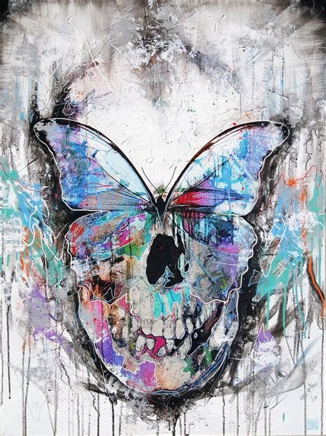 Danny O'Connor - Butterfly Skull - 21st Century, Contemporary Painting, Modern Art, Portrait ...