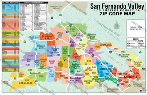 San Fernando Valley Zip Code Map - Los Angeles – Otto Maps