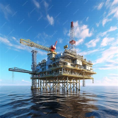 Premium AI Image | Offshore oil and rig platform in sunset or sunrise ...