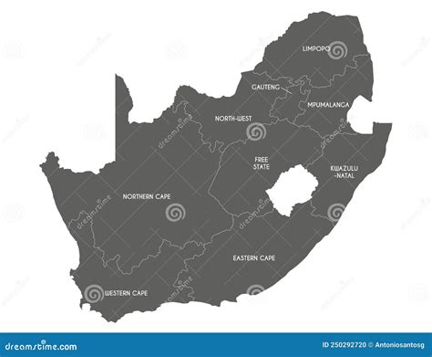 Vector Map of South Africa with Provinces and Administrative Divisions Stock Vector ...