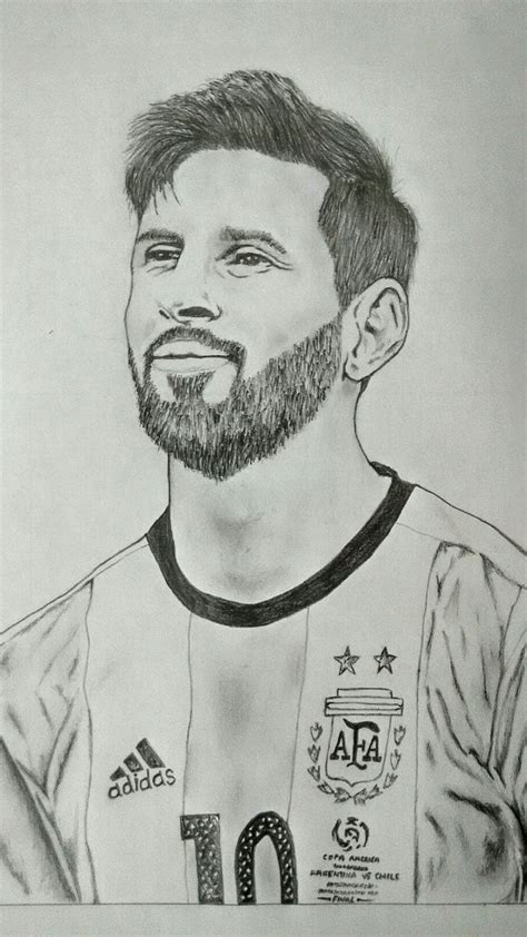 Dibujo a lápiz, Lionel Messi, jugador de fútbol, arte del bosquejo ...