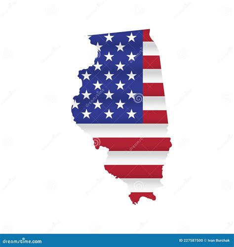 Illinois US State Flag Map Vector Isolated Stock Vector - Illustration ...