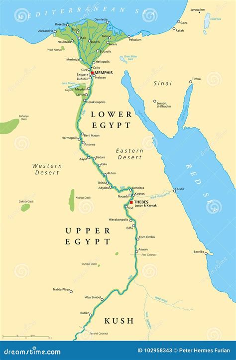 Mapa de Egipto antiguo ilustración del vector. Ilustración de ...