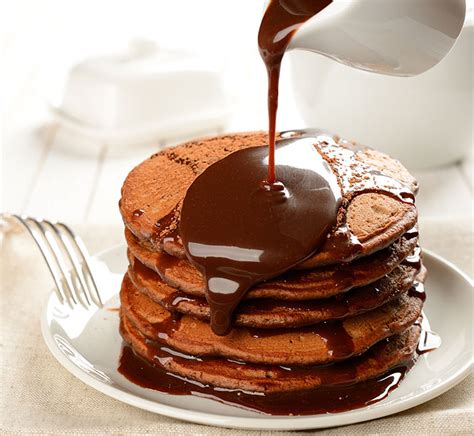 chocolate pancakes made with chocolate syrup