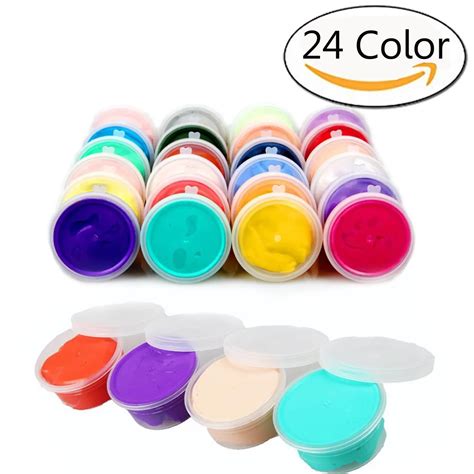 24 Colors Air Dry Modeling Clay Set Light Clay Set for Kids with Tools Non sticky and Non Toxic ...