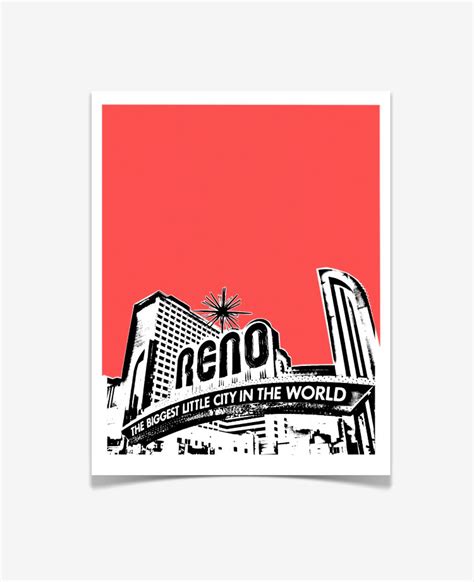 Reno Nevada Art Print Reno City Skyline Art Print VERSION - Etsy