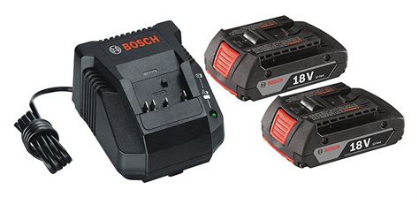 BOSCH Battery and Charger Kit, 4 Ah, Li-Ion, 18V DC - 55JE14|GXS18V ...