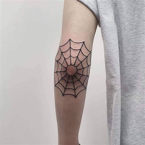 #Tattoos,spider web tattoo Spider Web Tattoo Elbow, Elbow Tattoos, Knee ...