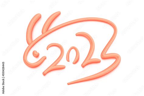 2023 Rabbit Lunar year symbol,Chinese Zodiac of Rabbit Year. Stock ...